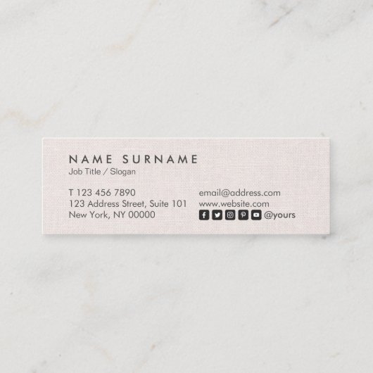 Carte de visite de toile de disposition propre (Dos)