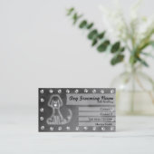 Carte de visite de toilettage de chien [gris] (Debout devant)