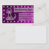 Carte de visite de toilettage de chien [rose] (Devant / Derrière)