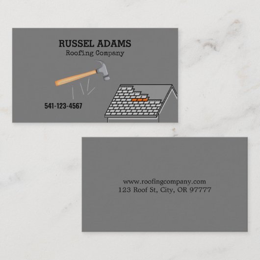 Carte de visite de toiture simple (Devant / Derrière)