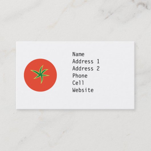 Carte de visite de tomate (Devant)