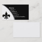 Carte de visite de ton de KRW Black Fleur De Lis (Devant / Derrière)