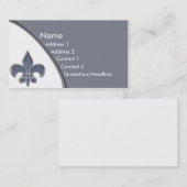 Carte de visite de ton de KRW Blue Fleur De Lis (Devant / Derrière)