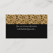 Carte de visite de Topper d'empreinte de léopard (Dos)