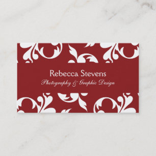 Carte de visite de tourbillonnement de rouge de