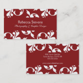 Carte de visite de tourbillonnement de rouge de (Devant / Derrière)