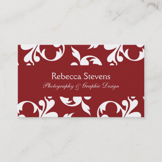 Carte de visite de tourbillonnement de rouge de (Devant)