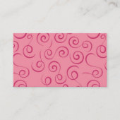 Carte de visite de tourbillons roses (Devant)