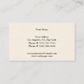 Carte de visite de tourisme (Dos)