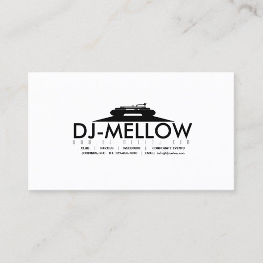 Carte de visite de Tourne-disque de CD DJ (Devant)