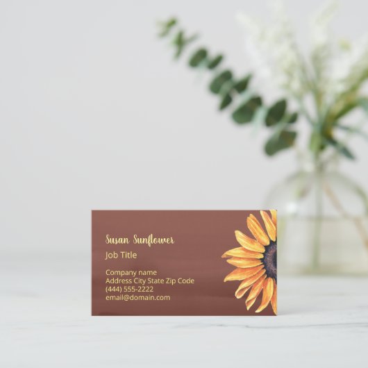 Carte de visite de tournesol (Debout devant)