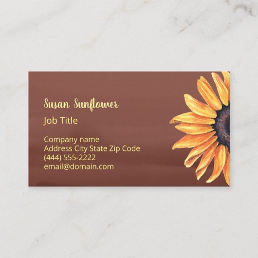 Carte de visite de tournesol (Devant)