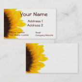 Carte de visite de tournesol (Devant / Derrière)