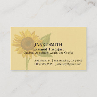 Carte de visite de tournesol