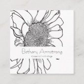 Carte de visite de tournesol à main simple (Devant)