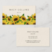 carte de visite de tournesol aquarelle (Devant / Derrière)