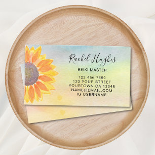 Carte de visite de tournesol coloré Reiki Master