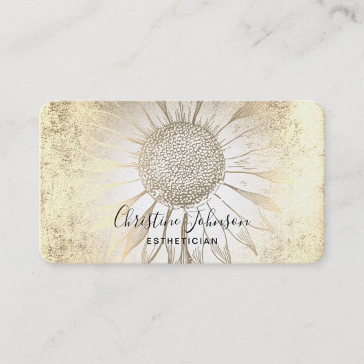 carte de visite de tournesol de feuille d'or (Devant)