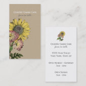 Carte de visite de tournesol en papier rustique si (Devant / Derrière)
