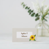 Carte de visite de tournesol jaune aquarelle (Debout devant)
