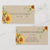 Carte de visite de tournesol minimal (Devant / Derrière)