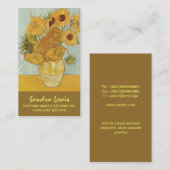 carte de visite de tournesols de Van Gogh (Devant / Derrière)