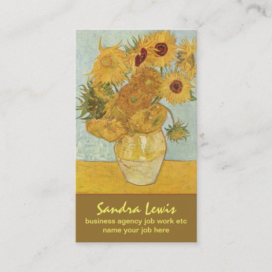 carte de visite de tournesols de Van Gogh (Devant)