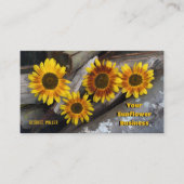 Carte de visite de tournesols rustiques sur billes (Devant)