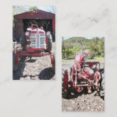 Carte de visite de tracteur rétro antique (Devant / Derrière)
