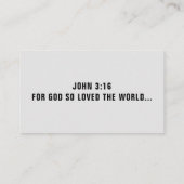 Carte de visite DE TRACTS DE GOSPEL Budget (Dos)