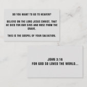 Carte de visite DE TRACTS DE GOSPEL Budget (Devant / Derrière)