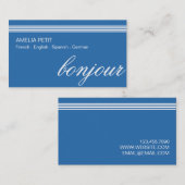 Carte de visite de traducteur d'interprètes profes (Devant / Derrière)