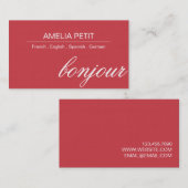 Carte de visite de traducteurs professionnels (Devant / Derrière)