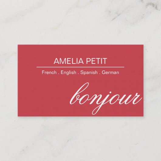 Carte de visite de traducteurs professionnels (Devant)