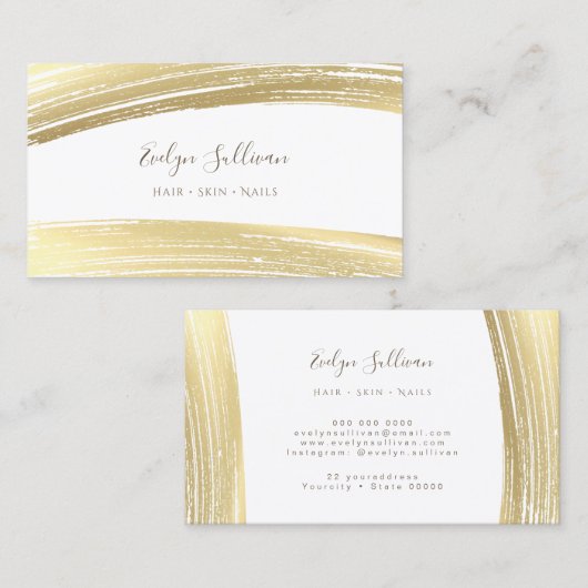 Carte de visite de traits de peinture de feuille d (Devant / Derrière)