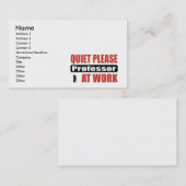 Carte De Visite De tranquillité professeur At Work svp (Devant / Derrière)