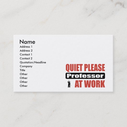Carte De Visite De tranquillité professeur At Work svp (Devant)