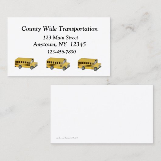 Carte de visite de transport (Devant / Derrière)