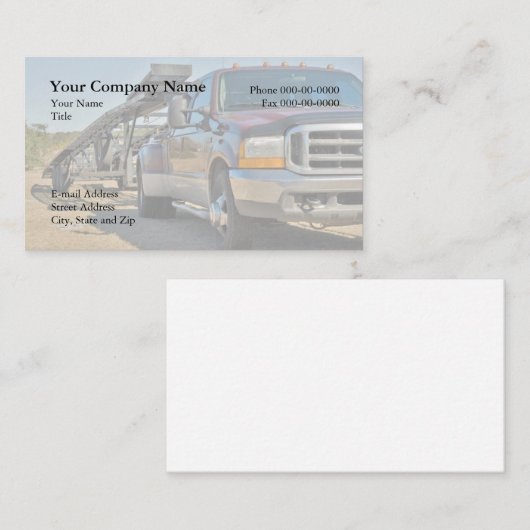 Carte de visite de transport (Devant / Derrière)