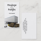 Carte de visite de transport et de fret (Devant / Derrière)