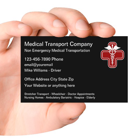 Carte de visite de transport non Médicale d'urgenc
