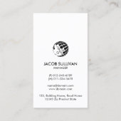 Carte de visite de travail de laiton (Dos)