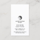 Carte de visite de travail de laiton (Dos)
