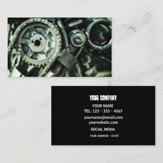 Carte de visite de travailleur de machine de (Devant / Derrière)