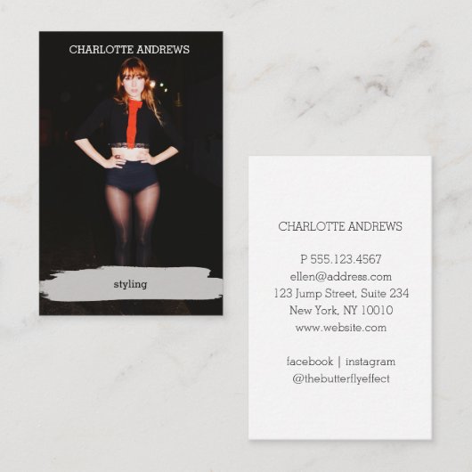 Carte de visite de Trendy (Devant / Derrière)