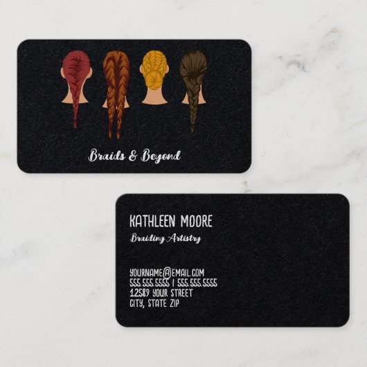 Carte de visite de tressage de cheveux (Devant / Derrière)