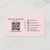 Carte de visite de tresseuse avec photo et code QR (Dos)