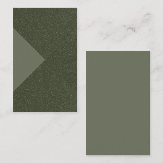 Carte de visite de triangle texturé vert mousse pe (Devant / Derrière)
