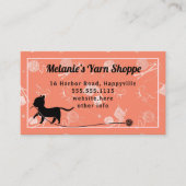 Carte de visite de Tricot de chat de magasin de fi (Devant)