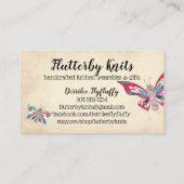 carte de visite de tricoteuse d'aiguilles de (Dos)